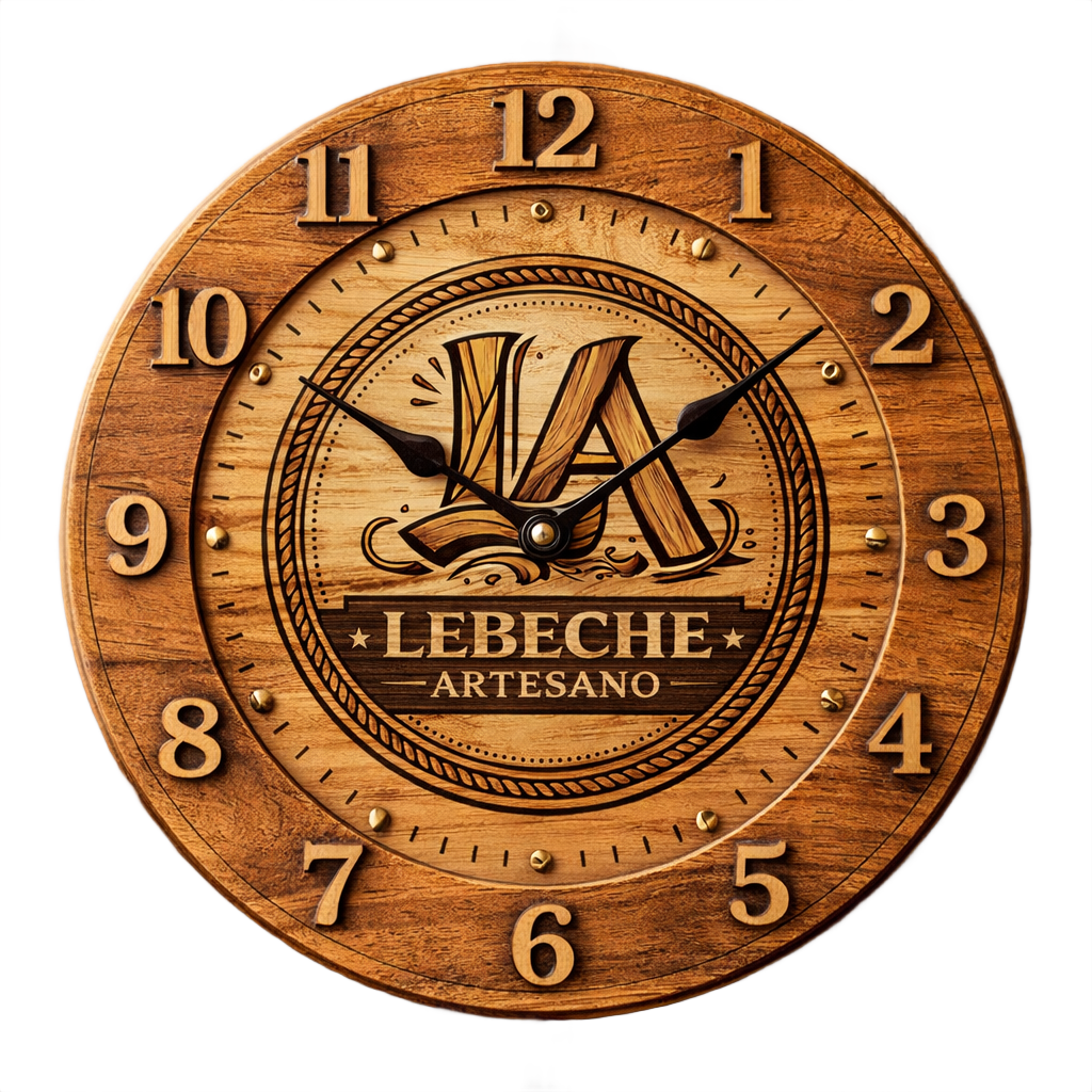 Reloj personalizado en madera con logo o fotografía grabada