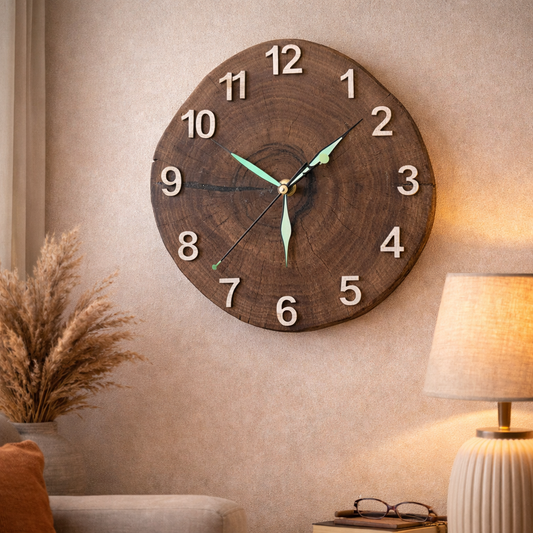 Reloj de Pared de Madera Natural
